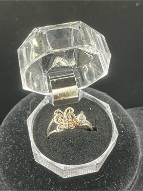 Sterling Silver Mex Stamped Butterfly Ring With Multicolored Stones - size 9.25